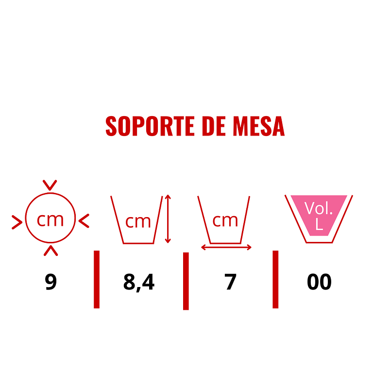 Soporte de Mesa Decorativo Plantas Más 3 Macetas 9cm Diámetro Negro 13