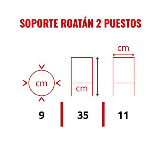 Soporte Roatán 2 Puestos 9cm Diámetro  4