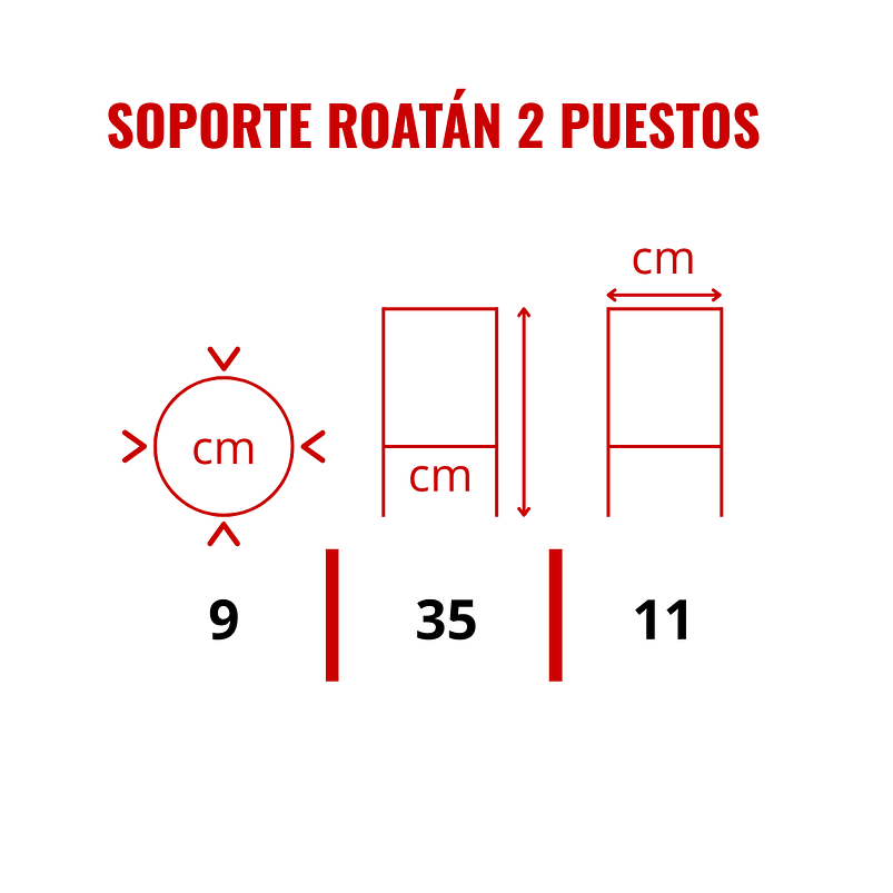 Soporte Roatán 2 Puestos 9cm Diámetro  4
