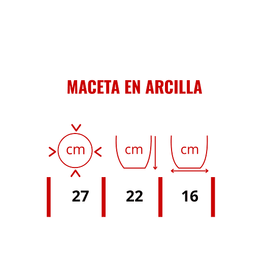 Maceta En Arcilla Pintada Brillante Tulipa 27cm Diámetro x22cm Alto 3