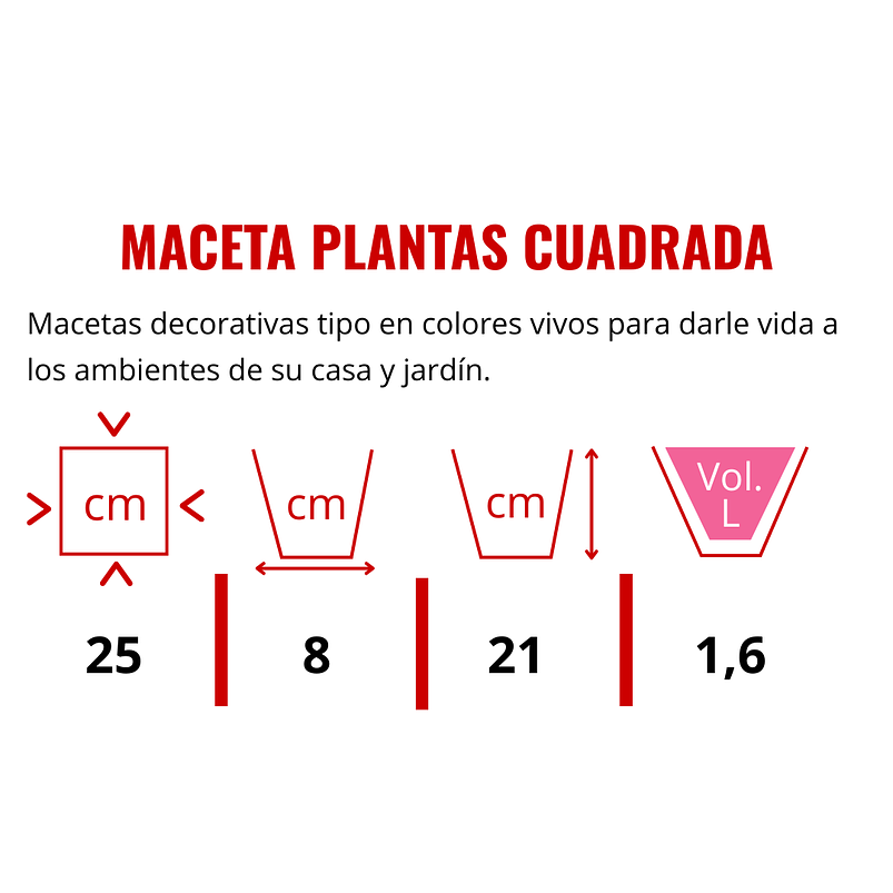Maceta Plantas Cuadrada Plástica Rattan Mediana 25x25x21 Alto 2