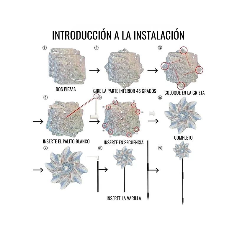 Pinwheels Spineer Brillante De Jardín X2 Unid Reflectante 2