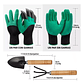Guantes de Jardinería x2 pares Verde más garras pala Cultivador Talla Unica  - Miniatura 2