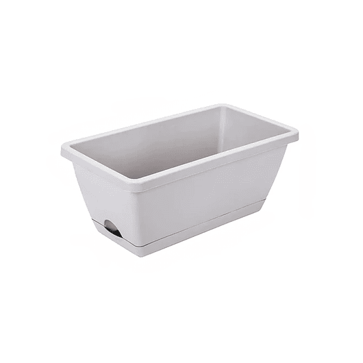 Maceta Rectangular Jardinería 35cm Largo Gris Autoriego 1