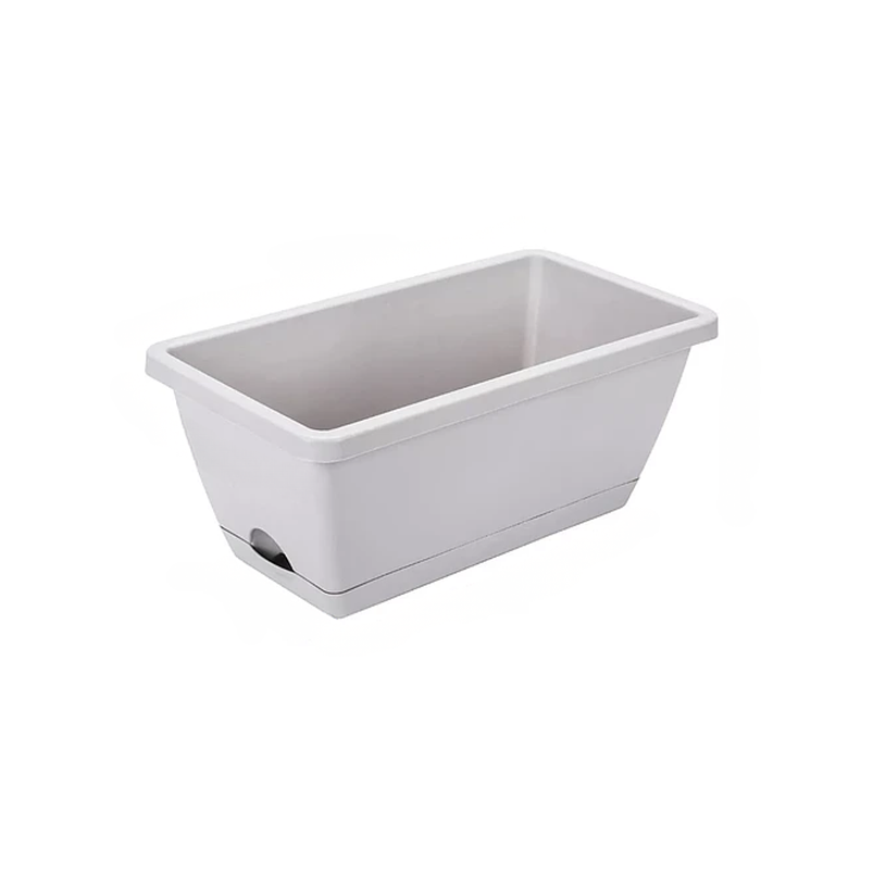 Maceta Rectangular Jardinería 35cm Largo Gris Autoriego 1