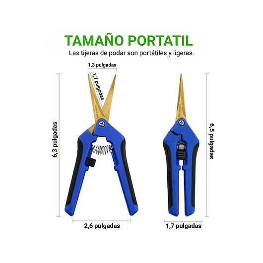 Tijera De Poda Plantas Mano Pequeña En Titanio Curva 2