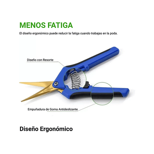 Tijera De Poda Plantas Mano Pequeña En Titanio Curva 3