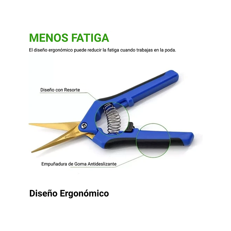 Tijera De Poda Plantas Mano Pequeña En Titanio Curva 3