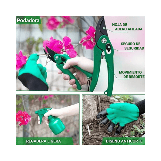 Kit Herramientas Jardín Aluminio x10 Piezas más bolso 6