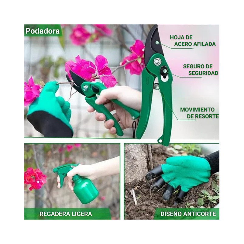 Kit Herramientas Jardín Aluminio x10 Piezas más bolso 6