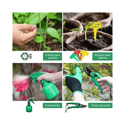Kit Herramientas Jardín Aluminio x10 Piezas más bolso 7
