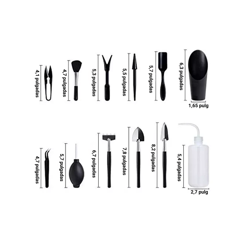 Kit Herramientas De Suculentas y Cactus x12 Piezas Premium 4
