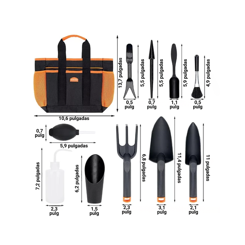 Kit Herramientas de Jardín x13 Piezas Cactus y Suculentas 2