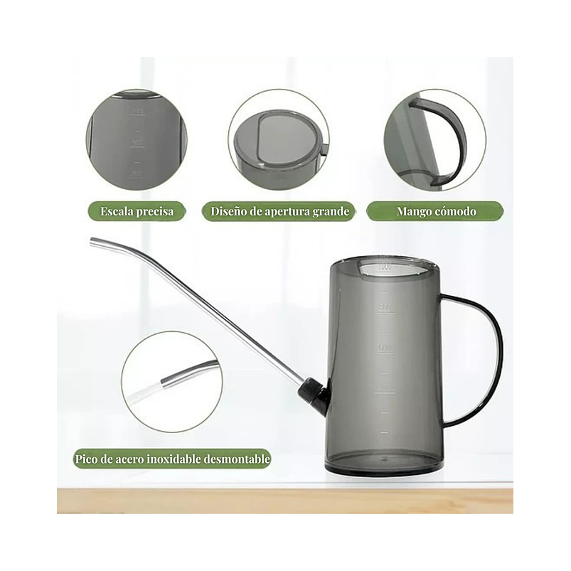 Regadera Premium Para Plantas X1 Litro Salida Larga Acero 3