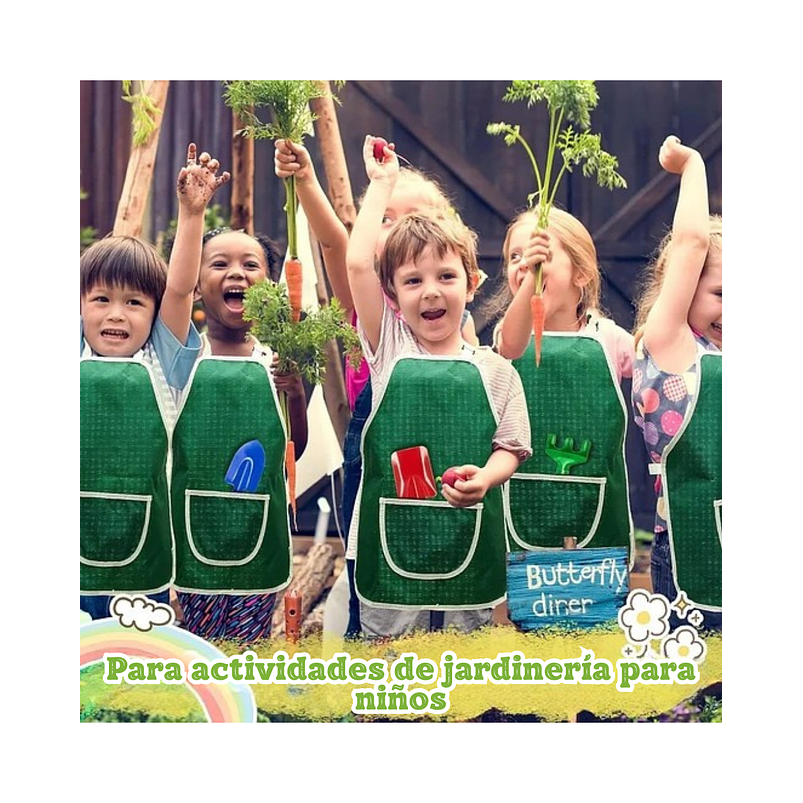 Kit Herramientas Jardinería Para Niños x5 Piezas más Bolso 8