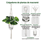 Macramé Colgante de Plantas x2 Unidades más macetas Autoriego - Miniatura 2