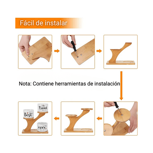 Soporte en Bambu más Macetas Cerámica de Plantas x3 Piezas Amigos 6