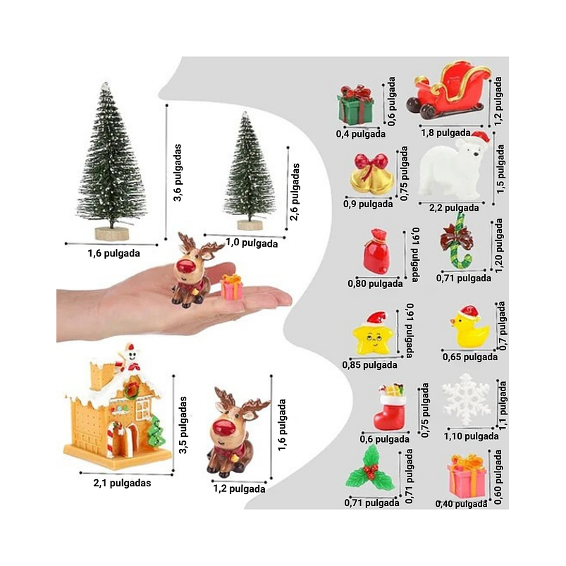 Kit Decorativo de Plantas Terrario Jardín de Hadas Navidad 2