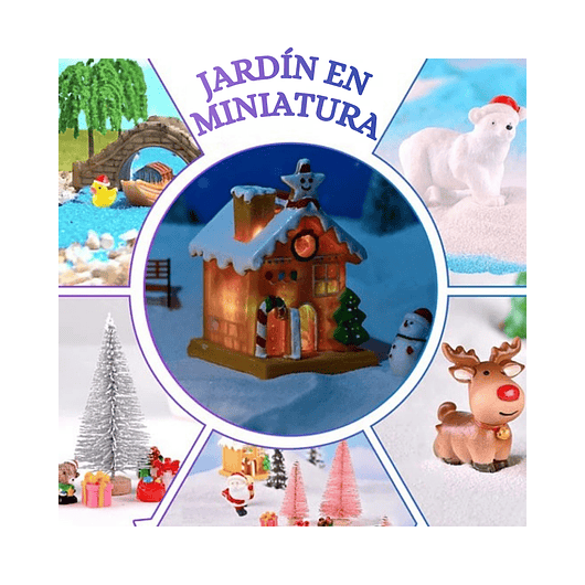 Kit Decorativo de Plantas Terrario Jardín de Hadas Navidad 4