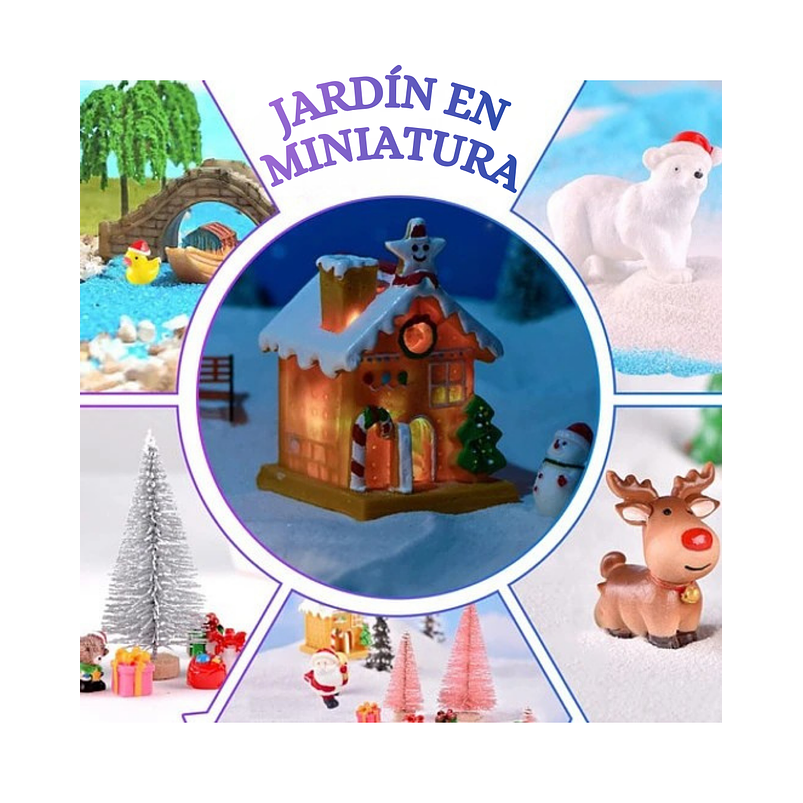 Kit Decorativo de Plantas Terrario Jardín de Hadas Navidad 4