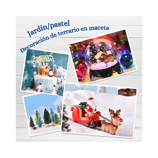 Kit Decorativo de Plantas Terrario Jardín de Hadas Navidad 6
