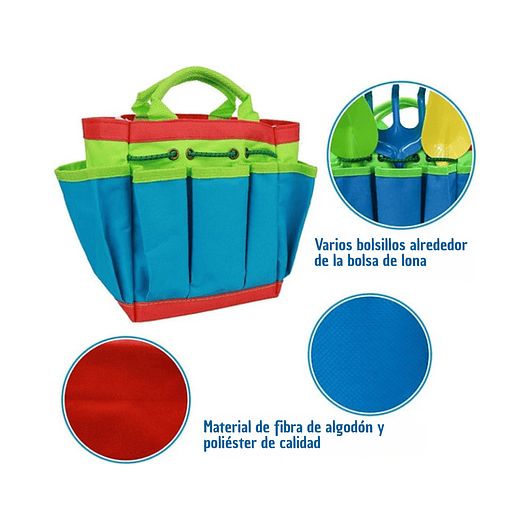 Kit Herramientas de Plantas Jardinería Niños x10 Piezas más bolso 6