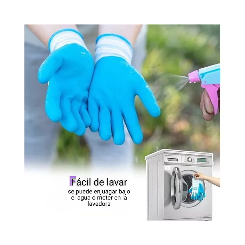 Guantes Jardinería x1 Par Tela más caucho Transpirable Multiuso 10