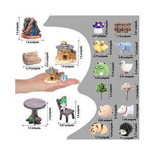 Kit Decorativo Plantas Terrario Jardín de Hadas Bonsai 108 piezas