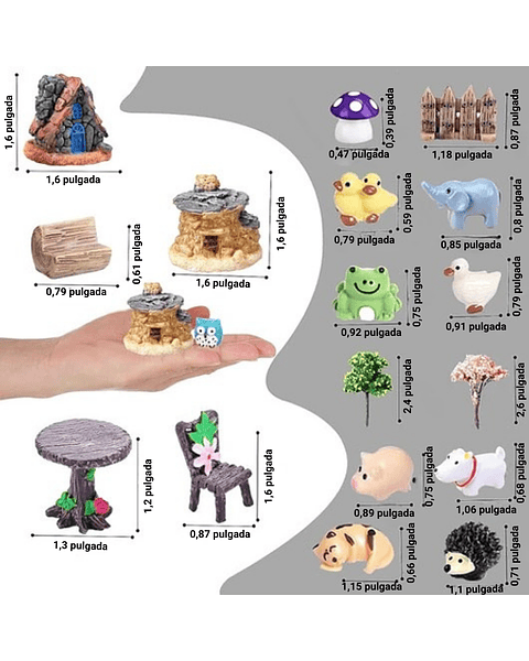 Kit Decorativo Plantas Terrario Jardín de Hadas Bonsai 108 piezas