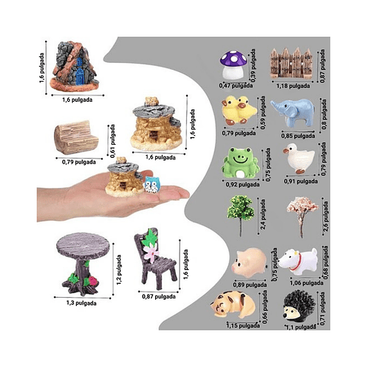 Kit Decorativo Plantas Terrario Jardín de Hadas Bonsai 108 piezas 2