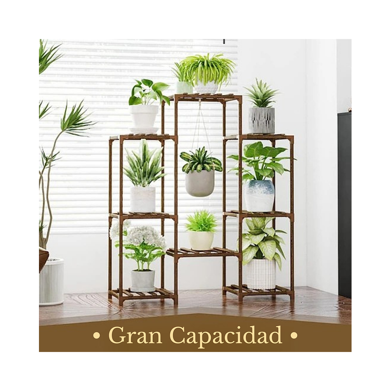 Soporte Estante de Plantas en Macetas en Madera 4
