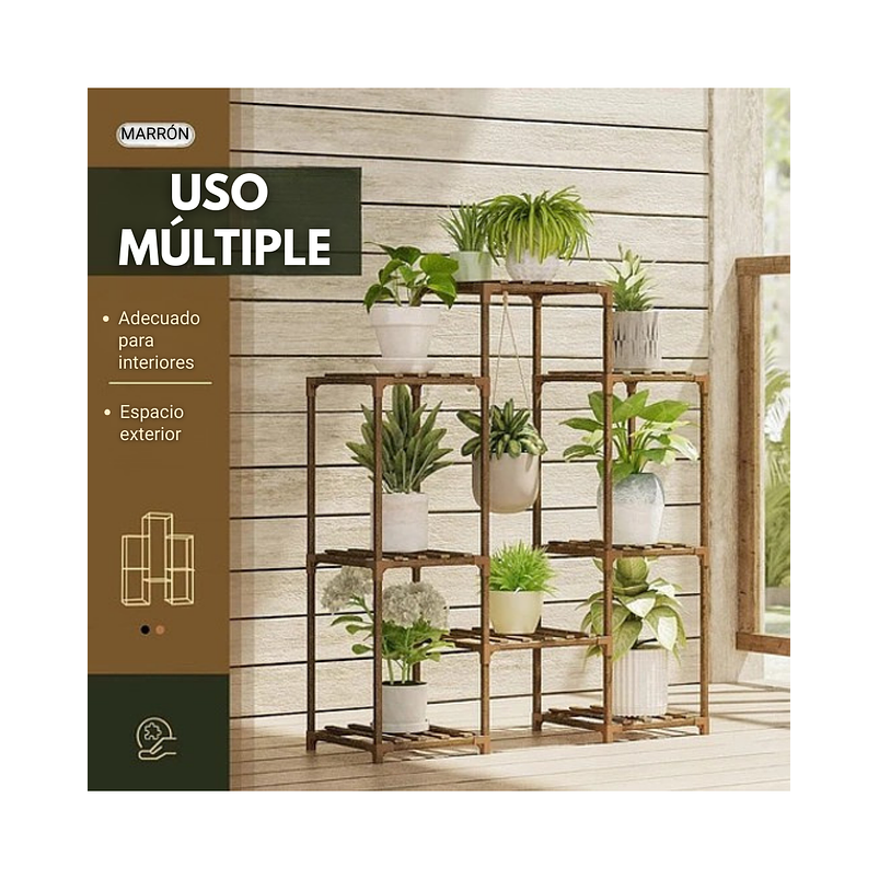 Soporte Estante de Plantas en Macetas en Madera 5
