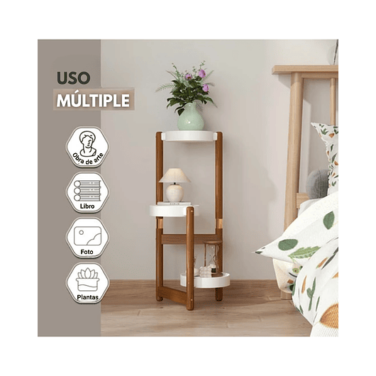 Soporte de Macetas para Plantas 3 Niveles en Madera Premium 3