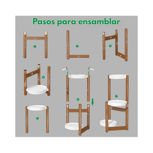 Soporte de Macetas para Plantas 3 Niveles en Madera Premium 8
