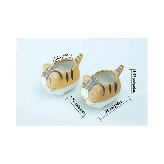 Juego Macetas X5 Unid Cerámica Gaticos Cactus Y Suculentas 4