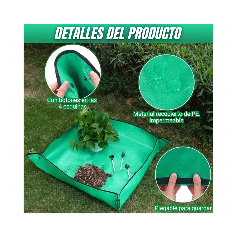 Alfombra Tapete Jardinería Trasplante De Plantas 1mt X 1mt 3