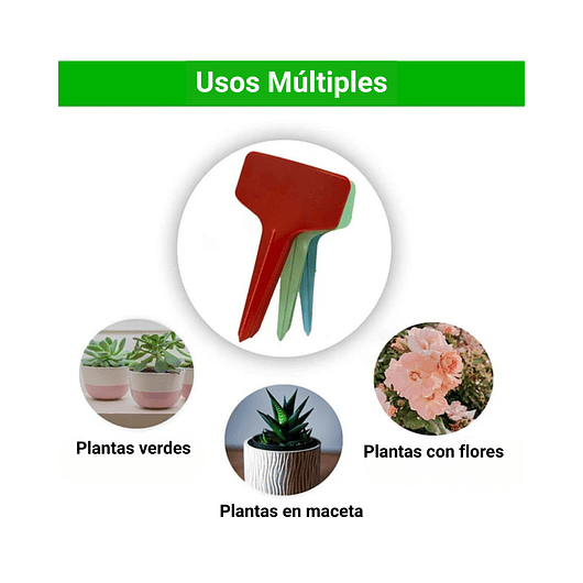 Etiqueta De Plantas Plástica Marcar Siembra X100unid Colores 7