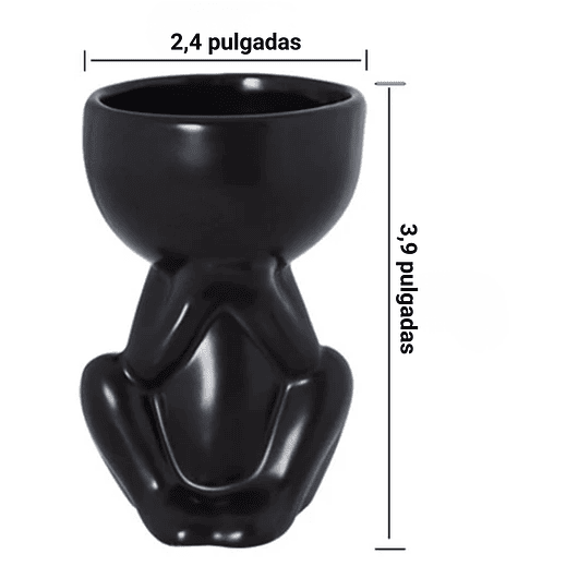 Juego Macetas X3 Pz Cerámica Diseño Humanos Cactus Suculenta 2