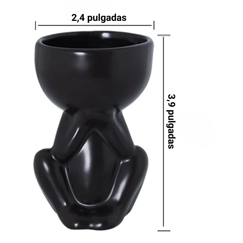 Juego Macetas X3 Pz Cerámica Diseño Humanos Cactus Suculenta 2