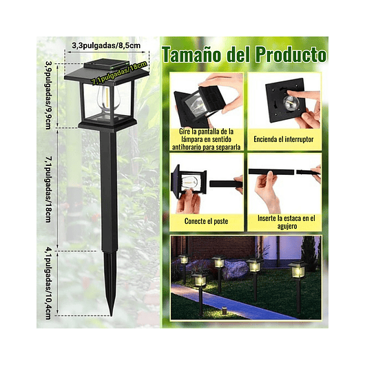 Lamparas de Luz Led Jardín x2 6