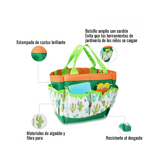 Kit Herramientas Jardinería Para Niños X10 Piezas más Bolso 2