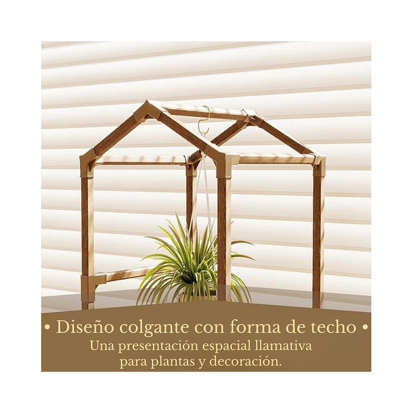 Soporte Para Plantas Estante Madera Natural 3 niveles 6