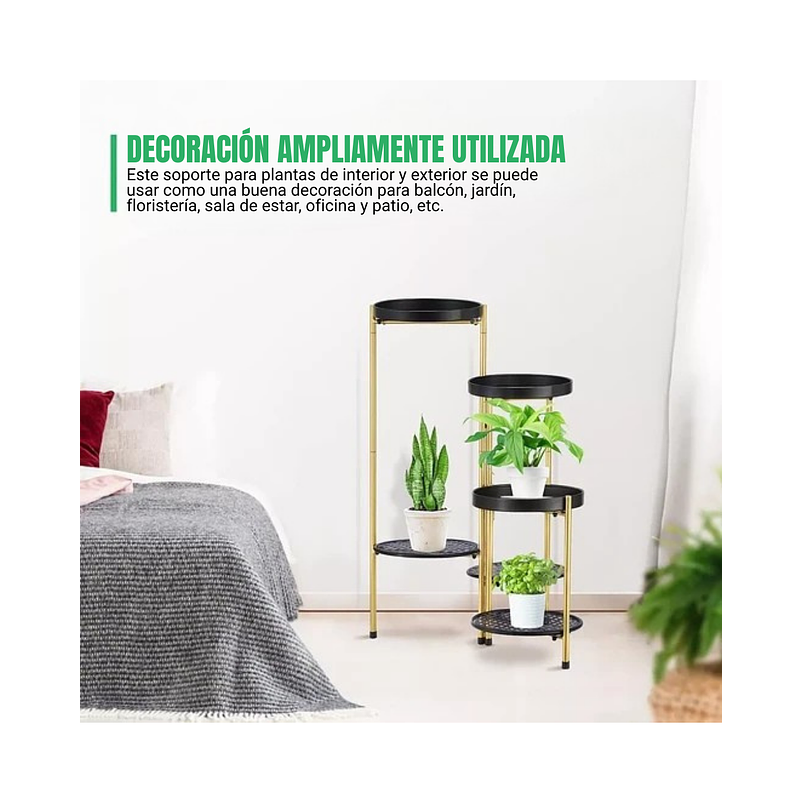 Soporte Macetas De Plantas Metálico Decorativo x6 Puestos 3