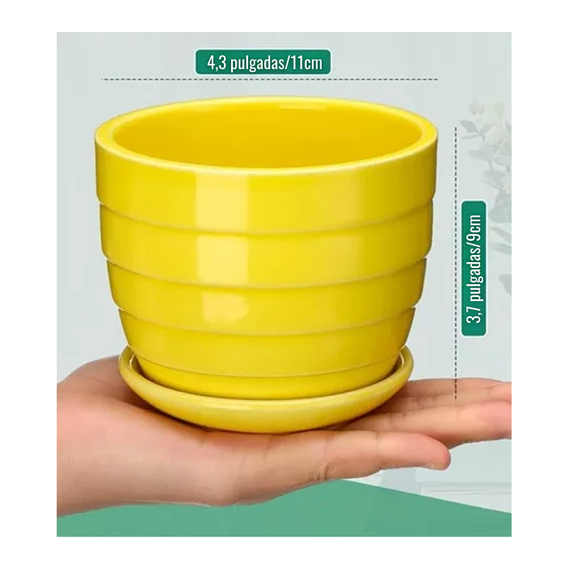 Maceta Plantas Cerámica Brillante 01 Unid Suculentas, Cactus 2