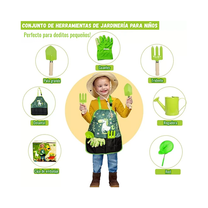 Kit Herramientas Jardín Plantas Para Niños X6 Piezas 4
