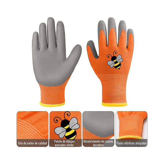 Guantes Jardinería X01 Par Para Niños Caucho Transpirable 10