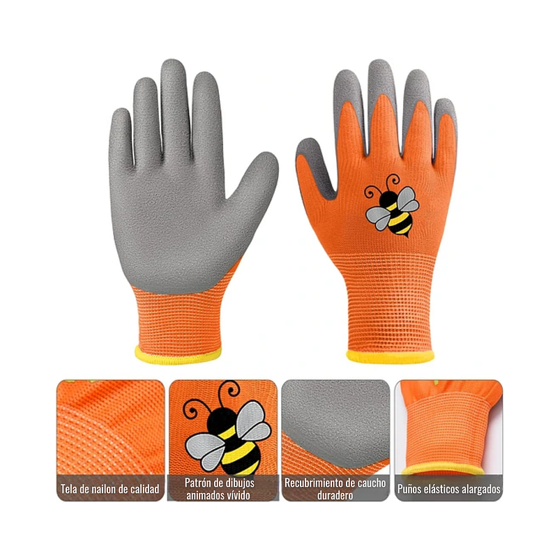 Guantes Jardinería X01 Par Para Niños Caucho Transpirable 10