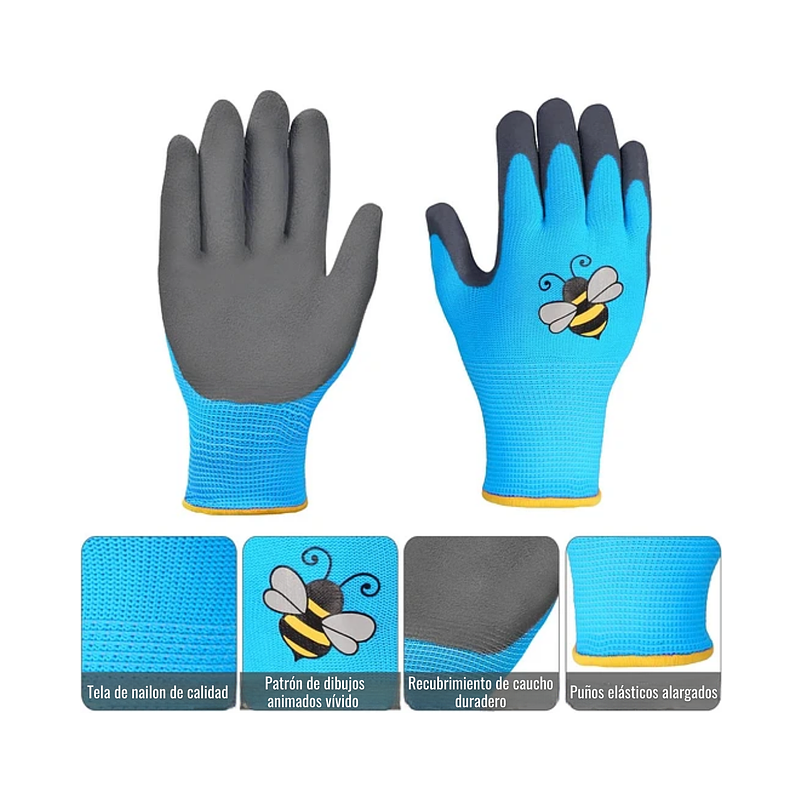 Guantes Jardinería X01 Par Para Niños Caucho Transpirable 11