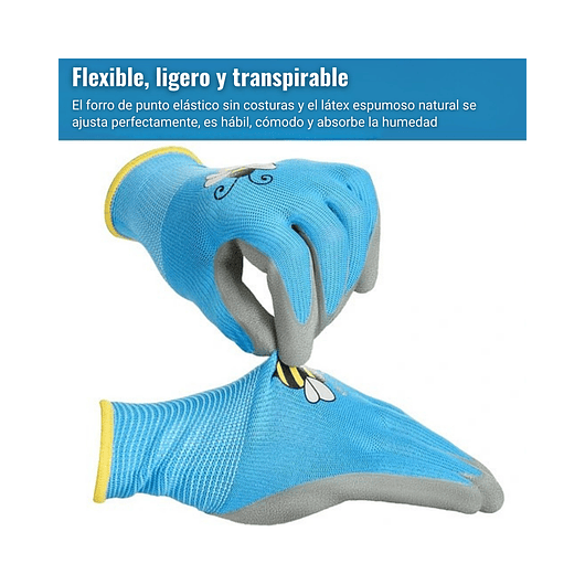 Guantes Jardinería X01 Par Para Niños Caucho Transpirable 12