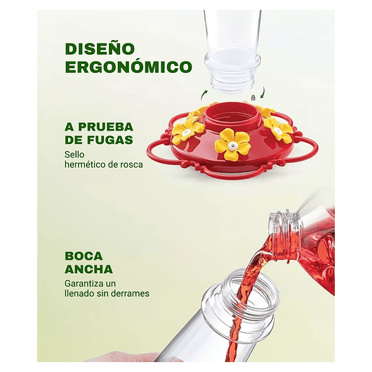 Bebedero Para Colibríes Aves Plastico De Colgar En Jardines 2